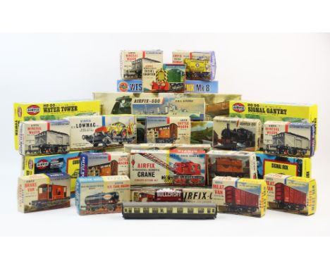A selection of Airfix  HO/OO scale railway model kits, to include, Harrow, Evening Star and two B.R Mogul locomotives, with v
