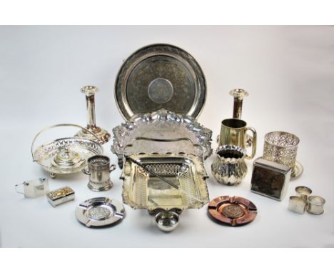 A selection of silver and silver plated wares, to include, a silver wet mustard, T H Hazlewood &amp; Co, Birmingham 1913, the