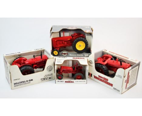 Four boxed Ertl die cast model tractors, 1/16 scale, comprising; Massey-Harris 55, McCormick WD-9, International 600 Diesel a