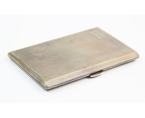A George VI silver cigarette case, Walker &amp; Hall, Sheffield 1951, of rectangular form, with engine turn body and monogram