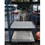 Blue mobile storage cage - L 940 x W 940 x H 1500mm