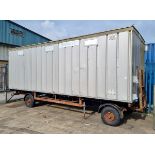Rollalong portable office cabin with iron trailer - L 7000 x D 2260 x H 3120mm