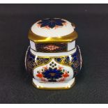Royal Crown Derby mustard pot with lid (pot 1128 XLVII and lid 1128 XLVI)