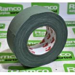 2x boxes of Scapa 3302 cloth adhesive tape olive green - 50mm x 50M - 16 rolls per box