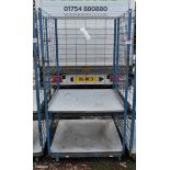 Blue mobile storage cage - L 940 x W 940 x H 1800mm