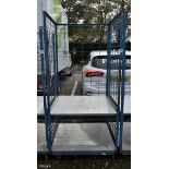 Blue mobile storage cage - L 940 x W 940 x H 1960mm