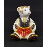 Royal Crown Derby Shona Bear (Scottish) paperweight - 2002 MMIV