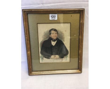 WAIST LENGTH PORTRAIT, OF A SEATED GEORGIAN GENTLEMAN, WATERCOLOUR11” X 10”