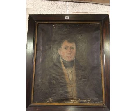 OIL PAINTING ON CANVAS, MID 19THC PORTRAIT OF A GENTLEMAN.  