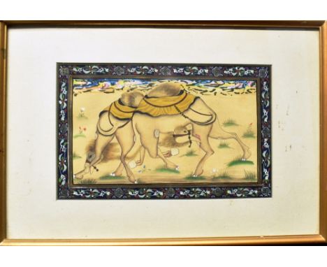 INDIAN SCHOOL  a group of pictures, mixed media, including  figure of a seated man holding a rose; gilt framed portrait of a 