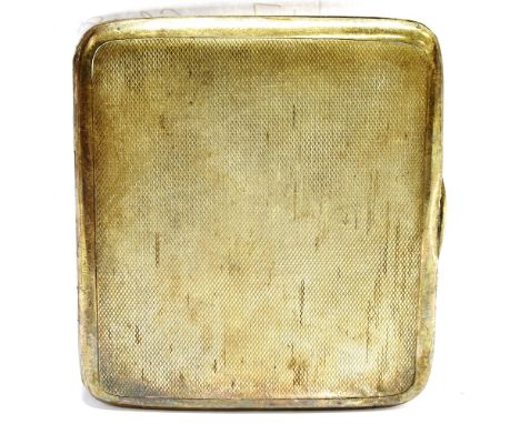A SILVER CIGARETTE CASE  engine turned pattern, measuring 95mm x 85mm, hallmarked Chester 1929, makers mark Clark &amp; Sewel