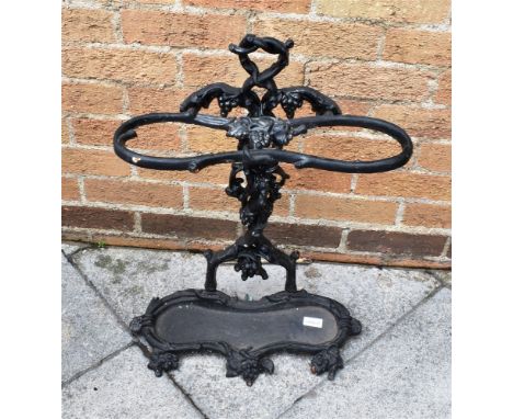 A COALBROOKDALE STYLE CAST IRON STICK STAND  62cm high 47cm wide