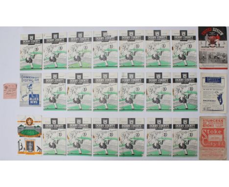 Derby County: A collection of twenty-four 1949-1950 Derby County home and away programmes; together with a Bury v Derby Count