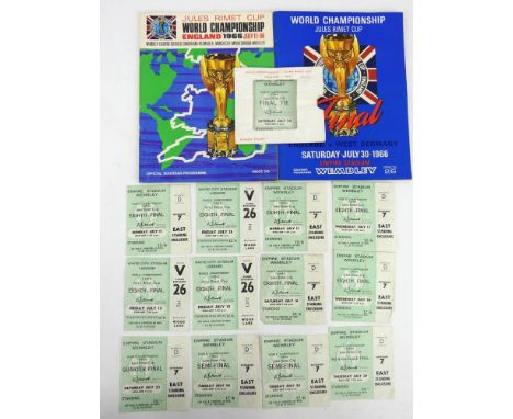 World Cup: A collection of assorted 1966 World Cup tickets, to include at least one ticket for each England game: England v U