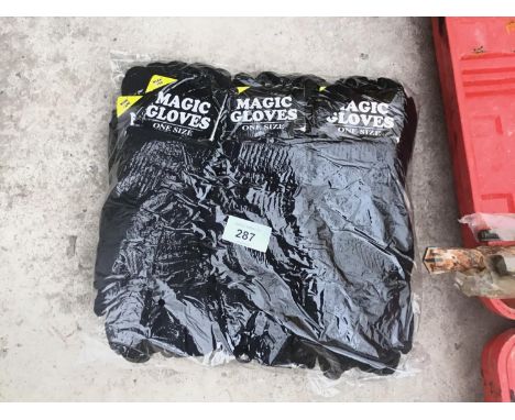 TWELVE PAIRS OF NEW MAGIC GLOVES (ONE SIZE) 