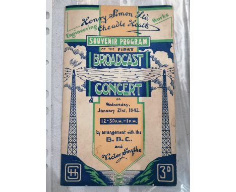 A 1942 SIMON ENGINEERING SOUVENIR PROGRAM OF THE FIRST BROADCAST CONCERT 