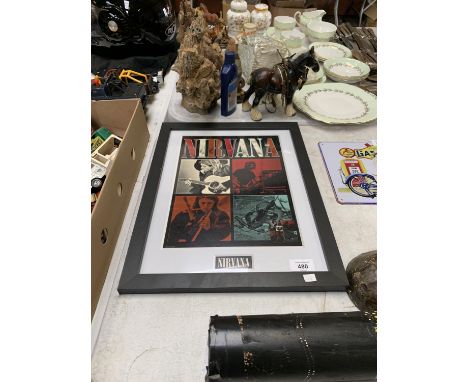 A NIRVANA FRAMED COLLECTORS PRINT 