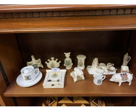 A LARGE COLLECTION OF CERAMIC CRESTED WARE 