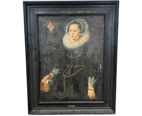 STUDIO OF MIGUEL CANALS: OLD MASTER STYLE: AN OIL PAINTING ON CANVAS OF A LADY, 105cm x 78cm Framed 137cm x 109cm