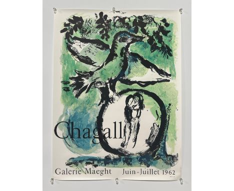 MARK CHAGALL: 'GALERIE MAEGHT' POSTER, 1969-1970, MOURLOT, PARIS, 78cm x 57cm