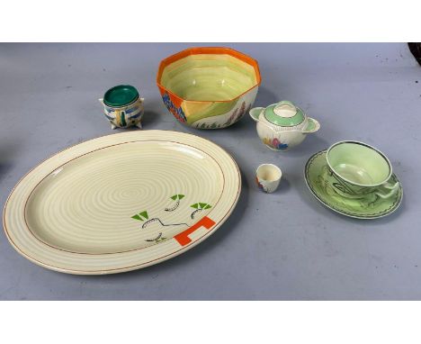 A COLLECTION OF CLARICE CLIFF CERAMICS (7)To include Bizzare, Wilkinson, Ernest Proctor.