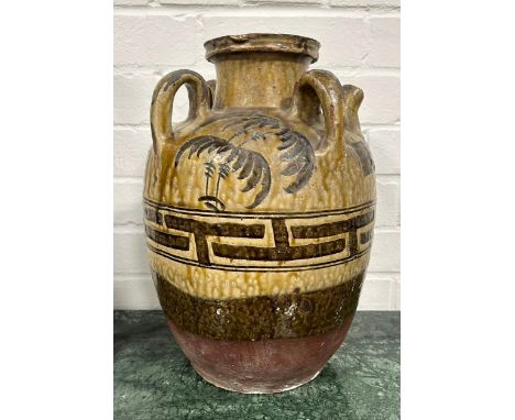 A LARGE CERAMIC JAR, 36cmH