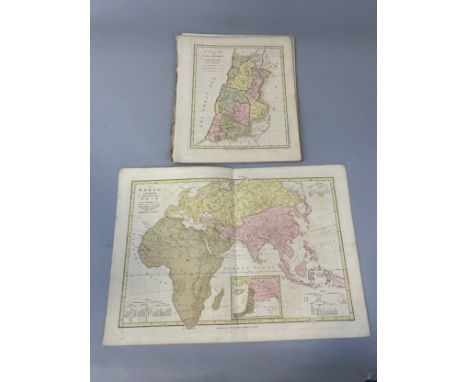 ROBERT WILKINSON: A COLLECTION OF TWLEVE HAND COLOURED MAPS OF THE HOLY LAND ALONG WITH SIX GENEALOGICAL CHARTS (18),Two fold