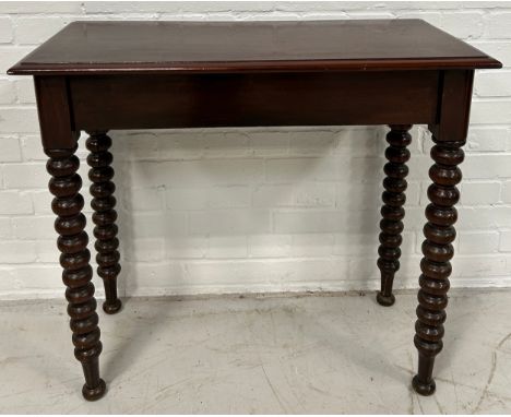 A BOBBIN TURNED OCCASIONAL TABLE,84cm x 75cm x 41cm