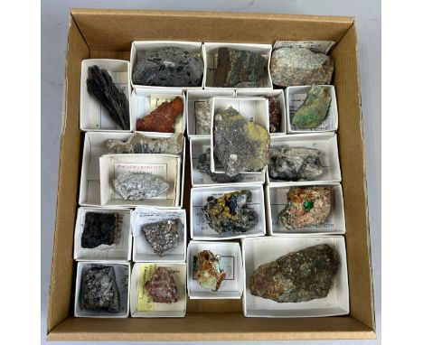 A PRIVATE BRITISH COLLECTION OF MINERALSA collection of fine mineral specimens, boxed and labelled from various locations.