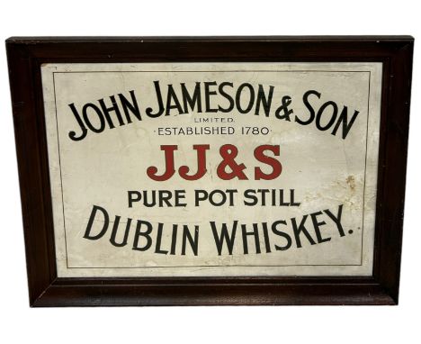 JOHN JAMESON AND SON PURE POT STILL WHISKEY ADVERTISING POSTER, Original label to verso 'This show tablet is the property of 