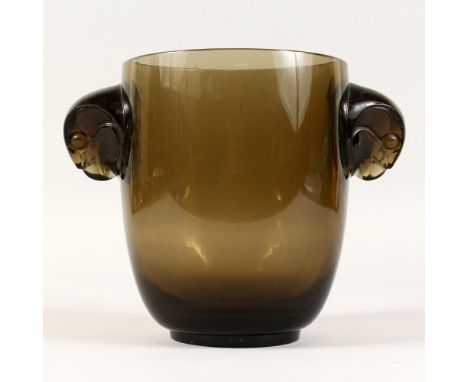 A LALIQUE VASE "ALBERT" DARK GREY. Etched R. LALIQUE. No. 958. 17cms high.  Illus. page 430 R. Lalique by Felix Marcilhac.