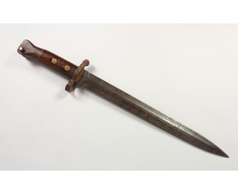 A LEE-METFORD BAYONET by SANDERSON, dated '97, grip with oiling hole. 16 5/8ins.  No scabbard.