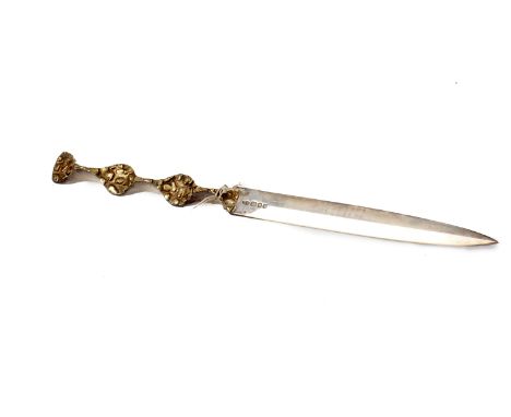  Stuart Devlin (1931-2018) A parcel gilt silver letter opener, with spiral twist handle, London, 1968, 21.7cm