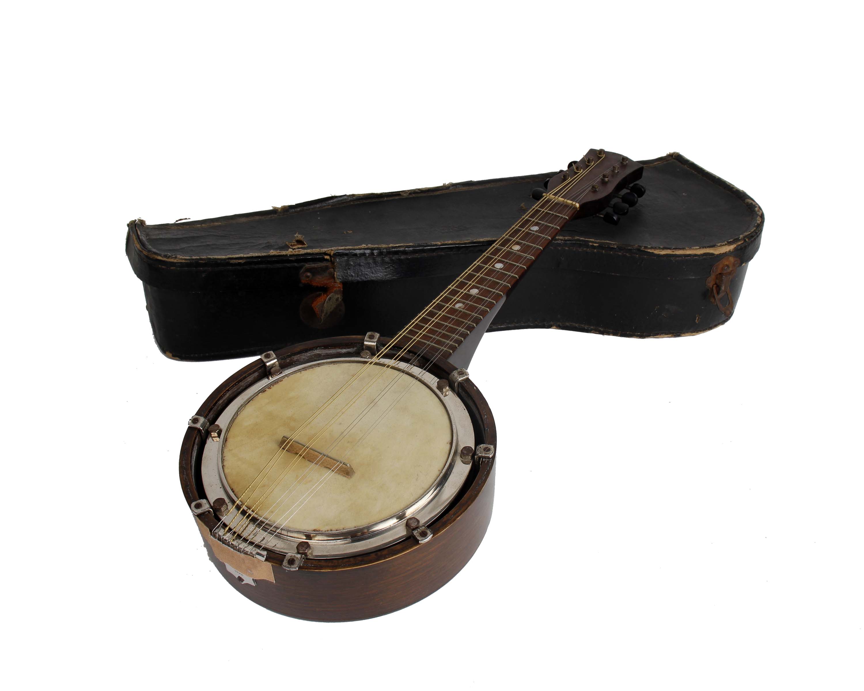 A Victorian eight string Banjo/Mandolin by Houghton of Birmingham circa 1888 in a Relianc