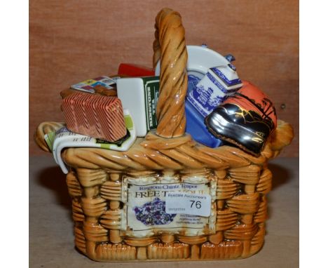 Ringtons character teapot in the form of a basket of Ringtons tea 