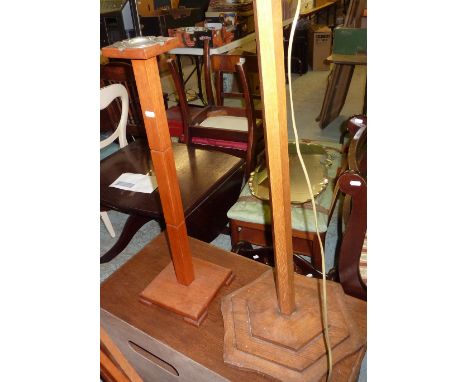 Art Deco standard lamp and smokers stand
