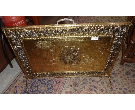 Brass fire screen 