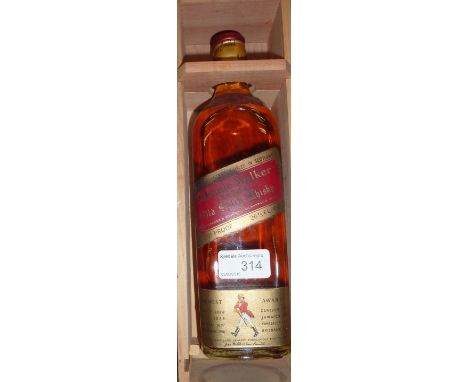 Bottle of Johnny Walker Old Scotch Whisky, original red label Johnny Walker prior to the mark being withdrawn gift from John 