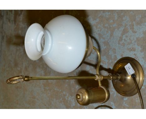Brass lamp with opaque shade