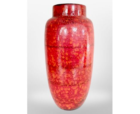 A West German glazed ceramic vase, height 51cm.