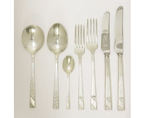 A silver community pattern flatware service,by Viner's Ltd, Sheffield 1959, 1961-63,comprising:6 table forks,6 table knives,6