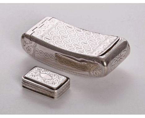 A George III silver vinaigrette,by John Shaw, London 1816,of rectangular form with seaweed decoration against a trellis backg