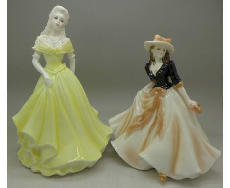 A Royal Worcester figure, Caroline and a Coalport figure, (2)