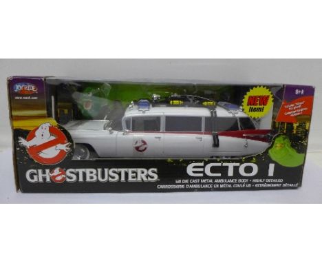 A Joyride Ghostbusters Ecto 1 die-cast model vehicle, boxed