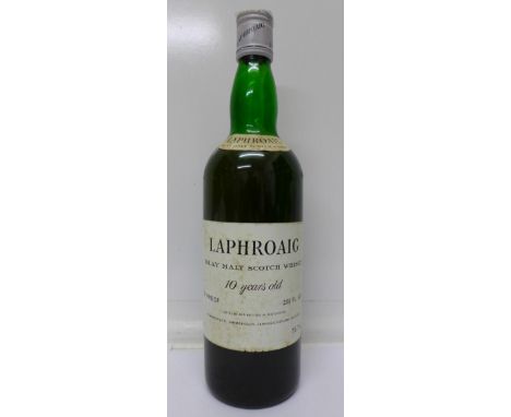 One bottle of Laphroaig Islay Malt Scotch Whisky, 10 Years Old