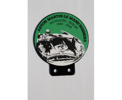 A good quality enamel car badge commemorating the Le Mans victory 1959-2009.