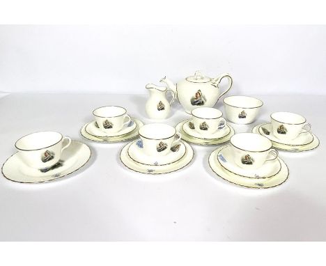 A Doulton commemorative Diamonds Jubilee Queen Victoria tea service, each piece decorated with a portrait bust of Victoria, f