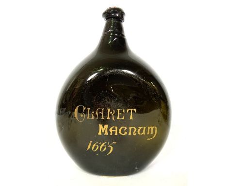 A rare 17th/18th century claret magnum bottle, with wax seal, marked ‘James Turnbull, Hawick, Claret, Ch. Ducru Beau Caillou’