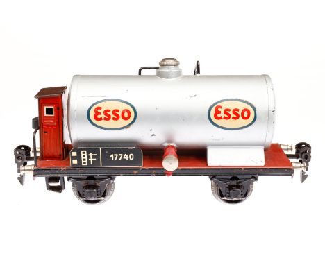 Märklin Esso Kesselwagen 1774, Spur 0, HL, mit BRH, LS und gealterter Lack, L 18,5, Z 2-3