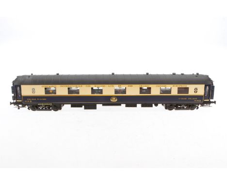 Elettren Pullmanwagen 4105, Spur 0, creme/blau, 1. Klasse, mit Inneneinrichtung und Beleuchtung, LS und Alterungsspuren, L 55
